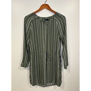 Gap Dress Women Size Small Green Long Sleeve Cinch Waist Dress Classic Career